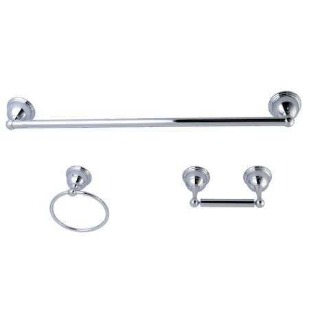 Kingston Brass Restoration 3-Piece Bathroom Hardware, Chrome BAK396248C